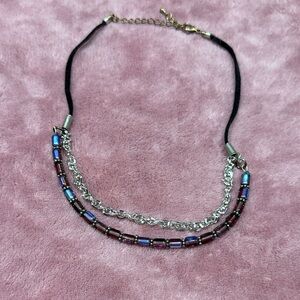 Chic Silver and Multicolor Beaded Necklace